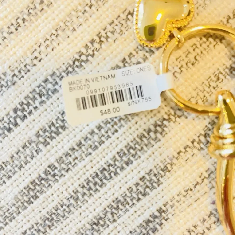 Madewell Heart Cluster Bag Charm | Brass w/ Lapis | 2